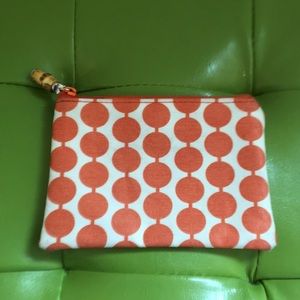 Orange Polka Dot makeup pouch